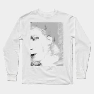 Portrait, digital collage and special processing. Face glimpse.Very beautiful guy. Very soft. Grayscale. Long Sleeve T-Shirt